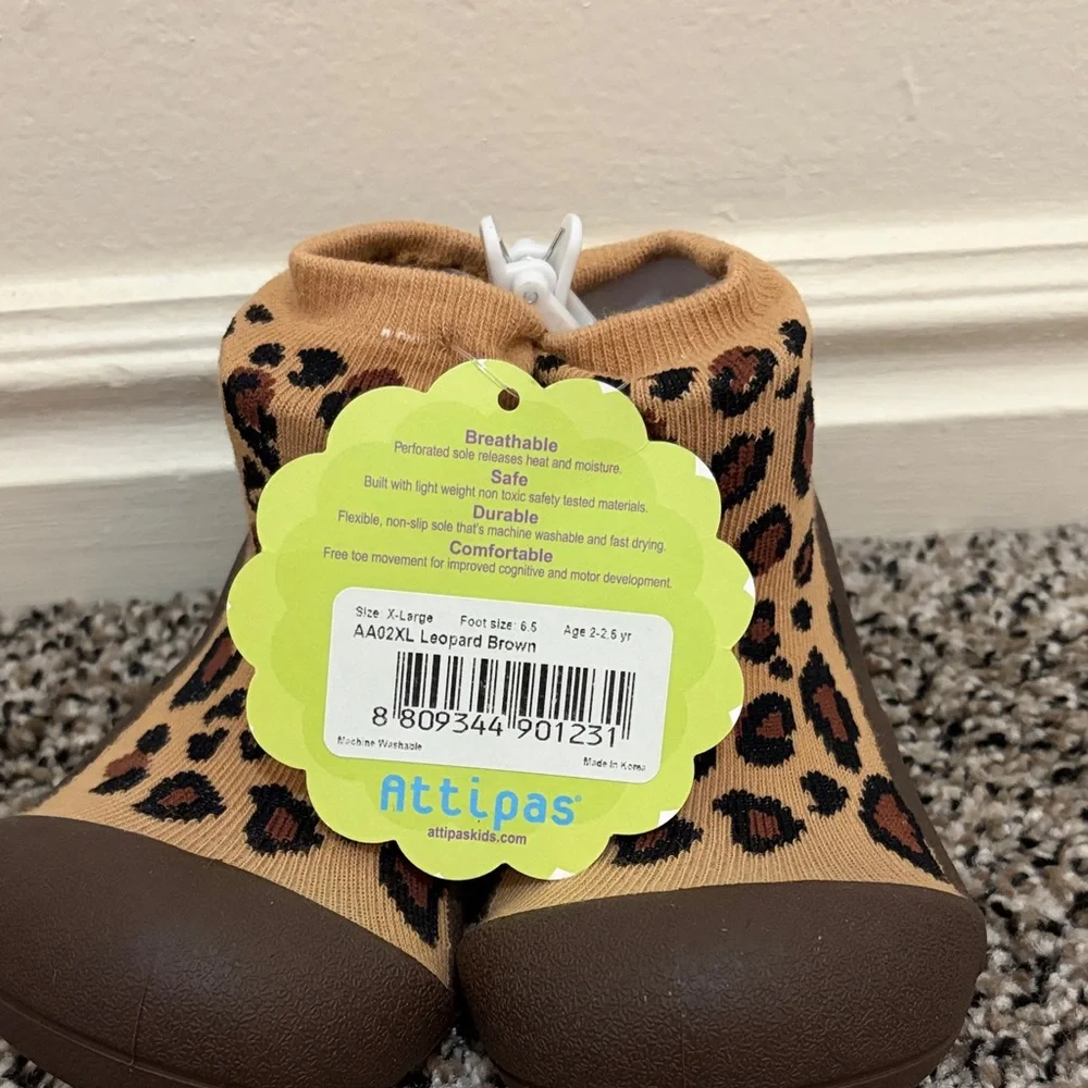 Leopard Print Brown Baby Walker Shoes